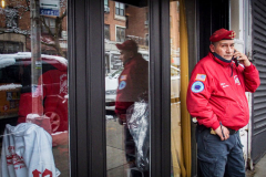 Guardian Angels from all over 5 Boroughs schlepped through the snow and met in Washington Heights at the Angelica’s Uptown Cafe on W 187th Street to celebrate the 43rd Anniversary of the beloved and renowned establishment begun by Curtis Sliwa in the Bronx with just 13 kids in 1979. 
Several hundred came to show their respects and to celebrate where Officials and Heads of the Districts and Chapters spoke and gave out awards to the outstanding representatives and Guardians of 2021.
“We are no different from one another. Guardian Angels have given people a purpose, a duty of providing safety and security amongst their communities,” was exclaimed. 
“Crime has gone up and recruitment is harder,” were other sentiments shared on not only local but Global as well. The Guardian Angels spans now 13 countries across the Globe with Japan holding 21 chapters alone. International presence was provided via ZOOM during the event.
Many people who have been involved in Guardian Angels have moved onto other areas of security jobs and the security sectors.
Sliwa encouraged the importance of keeping streets safe especially in times of uncertainty and the power of community and most of all harmony amongst all.
Manhattan, NYC. February 13, 2022. (C) Bianca Otero