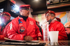 Guardian Angels from all over 5 Boroughs schlepped through the snow and met in Washington Heights at the Angelica’s Uptown Cafe on W 187th Street to celebrate the 43rd Anniversary of the beloved and renowned establishment begun by Curtis Sliwa in the Bronx with just 13 kids in 1979. 
Several hundred came to show their respects and to celebrate where Officials and Heads of the Districts and Chapters spoke and gave out awards to the outstanding representatives and Guardians of 2021.
“We are no different from one another. Guardian Angels have given people a purpose, a duty of providing safety and security amongst their communities,” was exclaimed. 
“Crime has gone up and recruitment is harder,” were other sentiments shared on not only local but Global as well. The Guardian Angels spans now 13 countries across the Globe with Japan holding 21 chapters alone. International presence was provided via ZOOM during the event.
Many people who have been involved in Guardian Angels have moved onto other areas of security jobs and the security sectors.
Sliwa encouraged the importance of keeping streets safe especially in times of uncertainty and the power of community and most of all harmony amongst all.
Manhattan, NYC. February 13, 2022. (C) Bianca Otero