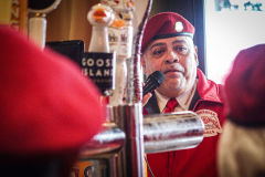 Guardian Angels from all over 5 Boroughs schlepped through the snow and met in Washington Heights at the Angelica’s Uptown Cafe on W 187th Street to celebrate the 43rd Anniversary of the beloved and renowned establishment begun by Curtis Sliwa in the Bronx with just 13 kids in 1979. 
Several hundred came to show their respects and to celebrate where Officials and Heads of the Districts and Chapters spoke and gave out awards to the outstanding representatives and Guardians of 2021.
“We are no different from one another. Guardian Angels have given people a purpose, a duty of providing safety and security amongst their communities,” was exclaimed. 
“Crime has gone up and recruitment is harder,” were other sentiments shared on not only local but Global as well. The Guardian Angels spans now 13 countries across the Globe with Japan holding 21 chapters alone. International presence was provided via ZOOM during the event.
Many people who have been involved in Guardian Angels have moved onto other areas of security jobs and the security sectors.
Sliwa encouraged the importance of keeping streets safe especially in times of uncertainty and the power of community and most of all harmony amongst all.
Manhattan, NYC. February 13, 2022. (C) Bianca Otero