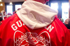 Guardian Angels from all over 5 Boroughs schlepped through the snow and met in Washington Heights at the Angelica’s Uptown Cafe on W 187th Street to celebrate the 43rd Anniversary of the beloved and renowned establishment begun by Curtis Sliwa in the Bronx with just 13 kids in 1979. 
Several hundred came to show their respects and to celebrate where Officials and Heads of the Districts and Chapters spoke and gave out awards to the outstanding representatives and Guardians of 2021.
“We are no different from one another. Guardian Angels have given people a purpose, a duty of providing safety and security amongst their communities,” was exclaimed. 
“Crime has gone up and recruitment is harder,” were other sentiments shared on not only local but Global as well. The Guardian Angels spans now 13 countries across the Globe with Japan holding 21 chapters alone. International presence was provided via ZOOM during the event.
Many people who have been involved in Guardian Angels have moved onto other areas of security jobs and the security sectors.
Sliwa encouraged the importance of keeping streets safe especially in times of uncertainty and the power of community and most of all harmony amongst all.
Manhattan, NYC. February 13, 2022. (C) Bianca Otero