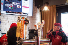 Guardian Angels from all over 5 Boroughs schlepped through the snow and met in Washington Heights at the Angelica’s Uptown Cafe on W 187th Street to celebrate the 43rd Anniversary of the beloved and renowned establishment begun by Curtis Sliwa in the Bronx with just 13 kids in 1979. 
Several hundred came to show their respects and to celebrate where Officials and Heads of the Districts and Chapters spoke and gave out awards to the outstanding representatives and Guardians of 2021.
“We are no different from one another. Guardian Angels have given people a purpose, a duty of providing safety and security amongst their communities,” was exclaimed. 
“Crime has gone up and recruitment is harder,” were other sentiments shared on not only local but Global as well. The Guardian Angels spans now 13 countries across the Globe with Japan holding 21 chapters alone. International presence was provided via ZOOM during the event.
Many people who have been involved in Guardian Angels have moved onto other areas of security jobs and the security sectors.
Sliwa encouraged the importance of keeping streets safe especially in times of uncertainty and the power of community and most of all harmony amongst all.
Manhattan, NYC. February 13, 2022. (C) Bianca Otero