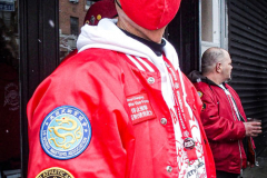Guardian Angels from all over 5 Boroughs schlepped through the snow and met in Washington Heights at the Angelica’s Uptown Cafe on W 187th Street to celebrate the 43rd Anniversary of the beloved and renowned establishment begun by Curtis Sliwa in the Bronx with just 13 kids in 1979. 
Several hundred came to show their respects and to celebrate where Officials and Heads of the Districts and Chapters spoke and gave out awards to the outstanding representatives and Guardians of 2021.
“We are no different from one another. Guardian Angels have given people a purpose, a duty of providing safety and security amongst their communities,” was exclaimed. 
“Crime has gone up and recruitment is harder,” were other sentiments shared on not only local but Global as well. The Guardian Angels spans now 13 countries across the Globe with Japan holding 21 chapters alone. International presence was provided via ZOOM during the event.
Many people who have been involved in Guardian Angels have moved onto other areas of security jobs and the security sectors.
Sliwa encouraged the importance of keeping streets safe especially in times of uncertainty and the power of community and most of all harmony amongst all.
Manhattan, NYC. February 13, 2022. (C) Bianca Otero