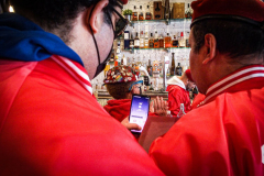 Guardian Angels from all over 5 Boroughs schlepped through the snow and met in Washington Heights at the Angelica’s Uptown Cafe on W 187th Street to celebrate the 43rd Anniversary of the beloved and renowned establishment begun by Curtis Sliwa in the Bronx with just 13 kids in 1979. 
Several hundred came to show their respects and to celebrate where Officials and Heads of the Districts and Chapters spoke and gave out awards to the outstanding representatives and Guardians of 2021.
“We are no different from one another. Guardian Angels have given people a purpose, a duty of providing safety and security amongst their communities,” was exclaimed. 
“Crime has gone up and recruitment is harder,” were other sentiments shared on not only local but Global as well. The Guardian Angels spans now 13 countries across the Globe with Japan holding 21 chapters alone. International presence was provided via ZOOM during the event.
Many people who have been involved in Guardian Angels have moved onto other areas of security jobs and the security sectors.
Sliwa encouraged the importance of keeping streets safe especially in times of uncertainty and the power of community and most of all harmony amongst all.
Manhattan, NYC. February 13, 2022. (C) Bianca Otero