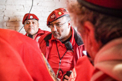 Guardian Angels from all over 5 Boroughs schlepped through the snow and met in Washington Heights at the Angelica’s Uptown Cafe on W 187th Street to celebrate the 43rd Anniversary of the beloved and renowned establishment begun by Curtis Sliwa in the Bronx with just 13 kids in 1979. 
Several hundred came to show their respects and to celebrate where Officials and Heads of the Districts and Chapters spoke and gave out awards to the outstanding representatives and Guardians of 2021.
“We are no different from one another. Guardian Angels have given people a purpose, a duty of providing safety and security amongst their communities,” was exclaimed. 
“Crime has gone up and recruitment is harder,” were other sentiments shared on not only local but Global as well. The Guardian Angels spans now 13 countries across the Globe with Japan holding 21 chapters alone. International presence was provided via ZOOM during the event.
Many people who have been involved in Guardian Angels have moved onto other areas of security jobs and the security sectors.
Sliwa encouraged the importance of keeping streets safe especially in times of uncertainty and the power of community and most of all harmony amongst all.
Manhattan, NYC. February 13, 2022. (C) Bianca Otero