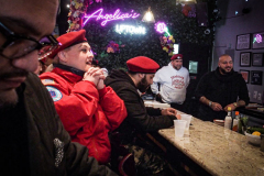 Guardian Angels from all over 5 Boroughs schlepped through the snow and met in Washington Heights at the Angelica’s Uptown Cafe on W 187th Street to celebrate the 43rd Anniversary of the beloved and renowned establishment begun by Curtis Sliwa in the Bronx with just 13 kids in 1979. 
Several hundred came to show their respects and to celebrate where Officials and Heads of the Districts and Chapters spoke and gave out awards to the outstanding representatives and Guardians of 2021.
“We are no different from one another. Guardian Angels have given people a purpose, a duty of providing safety and security amongst their communities,” was exclaimed. 
“Crime has gone up and recruitment is harder,” were other sentiments shared on not only local but Global as well. The Guardian Angels spans now 13 countries across the Globe with Japan holding 21 chapters alone. International presence was provided via ZOOM during the event.
Many people who have been involved in Guardian Angels have moved onto other areas of security jobs and the security sectors.
Sliwa encouraged the importance of keeping streets safe especially in times of uncertainty and the power of community and most of all harmony amongst all.
Manhattan, NYC. February 13, 2022. (C) Bianca Otero