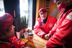 Guardian Angels from all over 5 Boroughs schlepped through the snow and met in Washington Heights at the Angelica’s Uptown Cafe on W 187th Street to celebrate the 43rd Anniversary of the beloved and renowned establishment begun by Curtis Sliwa in the Bronx with just 13 kids in 1979. 
Several hundred came to show their respects and to celebrate where Officials and Heads of the Districts and Chapters spoke and gave out awards to the outstanding representatives and Guardians of 2021.
“We are no different from one another. Guardian Angels have given people a purpose, a duty of providing safety and security amongst their communities,” was exclaimed. 
“Crime has gone up and recruitment is harder,” were other sentiments shared on not only local but Global as well. The Guardian Angels spans now 13 countries across the Globe with Japan holding 21 chapters alone. International presence was provided via ZOOM during the event.
Many people who have been involved in Guardian Angels have moved onto other areas of security jobs and the security sectors.
Sliwa encouraged the importance of keeping streets safe especially in times of uncertainty and the power of community and most of all harmony amongst all.
Manhattan, NYC. February 13, 2022. (C) Bianca Otero
