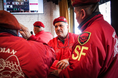 Guardian Angels from all over 5 Boroughs schlepped through the snow and met in Washington Heights at the Angelica’s Uptown Cafe on W 187th Street to celebrate the 43rd Anniversary of the beloved and renowned establishment begun by Curtis Sliwa in the Bronx with just 13 kids in 1979. 
Several hundred came to show their respects and to celebrate where Officials and Heads of the Districts and Chapters spoke and gave out awards to the outstanding representatives and Guardians of 2021.
“We are no different from one another. Guardian Angels have given people a purpose, a duty of providing safety and security amongst their communities,” was exclaimed. 
“Crime has gone up and recruitment is harder,” were other sentiments shared on not only local but Global as well. The Guardian Angels spans now 13 countries across the Globe with Japan holding 21 chapters alone. International presence was provided via ZOOM during the event.
Many people who have been involved in Guardian Angels have moved onto other areas of security jobs and the security sectors.
Sliwa encouraged the importance of keeping streets safe especially in times of uncertainty and the power of community and most of all harmony amongst all.
Manhattan, NYC. February 13, 2022. (C) Bianca Otero