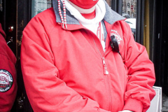 Guardian Angels from all over 5 Boroughs schlepped through the snow and met in Washington Heights at the Angelica’s Uptown Cafe on W 187th Street to celebrate the 43rd Anniversary of the beloved and renowned establishment begun by Curtis Sliwa in the Bronx with just 13 kids in 1979. 
Several hundred came to show their respects and to celebrate where Officials and Heads of the Districts and Chapters spoke and gave out awards to the outstanding representatives and Guardians of 2021.
“We are no different from one another. Guardian Angels have given people a purpose, a duty of providing safety and security amongst their communities,” was exclaimed. 
“Crime has gone up and recruitment is harder,” were other sentiments shared on not only local but Global as well. The Guardian Angels spans now 13 countries across the Globe with Japan holding 21 chapters alone. International presence was provided via ZOOM during the event.
Many people who have been involved in Guardian Angels have moved onto other areas of security jobs and the security sectors.
Sliwa encouraged the importance of keeping streets safe especially in times of uncertainty and the power of community and most of all harmony amongst all.
Manhattan, NYC. February 13, 2022. (C) Bianca Otero