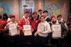 Guardian Angels from all over 5 Boroughs schlepped through the snow and met in Washington Heights at the Angelica’s Uptown Cafe on W 187th Street to celebrate the 43rd Anniversary of the beloved and renowned establishment begun by Curtis Sliwa in the Bronx with just 13 kids in 1979. 
Several hundred came to show their respects and to celebrate where Officials and Heads of the Districts and Chapters spoke and gave out awards to the outstanding representatives and Guardians of 2021.
“We are no different from one another. Guardian Angels have given people a purpose, a duty of providing safety and security amongst their communities,” was exclaimed. 
“Crime has gone up and recruitment is harder,” were other sentiments shared on not only local but Global as well. The Guardian Angels spans now 13 countries across the Globe with Japan holding 21 chapters alone. International presence was provided via ZOOM during the event.
Many people who have been involved in Guardian Angels have moved onto other areas of security jobs and the security sectors.
Sliwa encouraged the importance of keeping streets safe especially in times of uncertainty and the power of community and most of all harmony amongst all.
Manhattan, NYC. February 13, 2022. (C) Bianca Otero