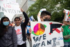In the wake of mass shootings in Buffalo, NY and Uvalde, TX an estimated 2,000 people marched from Cadman Plaza Park in Brooklyn Heights, NY over the Brooklyn Bridge on their way to Foley Square in Manhattan to protest the proliferation of guns and extreme number of mass shootings in the United States.