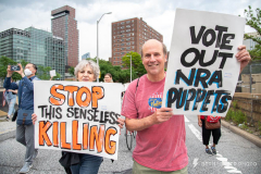 In the wake of mass shootings in Buffalo, NY and Uvalde, TX an estimated 2,000 people marched from Cadman Plaza Park in Brooklyn Heights, NY over the Brooklyn Bridge on their way to Foley Square in Manhattan to protest the proliferation of guns and extreme number of mass shootings in the United States.
