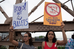 In the wake of mass shootings in Buffalo, NY and Uvalde, TX an estimated 2,000 people marched from Cadman Plaza Park in Brooklyn Heights, NY over the Brooklyn Bridge on their way to Foley Square in Manhattan to protest the proliferation of guns and extreme number of mass shootings in the United States.