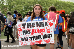 June 8,2022  NEW YORK  -   March for Our Lives Gun Control Rally.  
 Thousands  of marchers took to the streets in New York City In the wake of the unthinkable gun tragedies in Uvalde and Buffalo, supporters of gun reform are taking the fight back into the streets to demand lawmakers act to save lives.