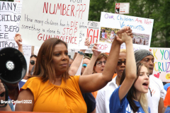 June 8,2022  NEW YORK  -   March for Our Lives Gun Control Rally.  
 Thousands  of marchers took to the streets in New York City In the wake of the unthinkable gun tragedies in Uvalde and Buffalo, supporters of gun reform are taking the fight back into the streets to demand lawmakers act to save lives.