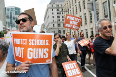 June 8,2022  NEW YORK  -   March for Our Lives Gun Control Rally.  
 Thousands  of marchers took to the streets in New York City In the wake of the unthinkable gun tragedies in Uvalde and Buffalo, supporters of gun reform are taking the fight back into the streets to demand lawmakers act to save lives.