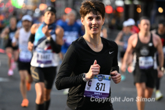 March 20, 2022: The 2022 United Airlines NYC Half Marathon is held in New York City. The course starts in Prospect Park in Brooklyn and ends in Central Park in Manhattan. The Rising New York Road Runner races in Times Square. (Photos by Jon Simon)