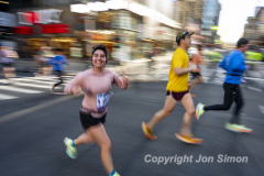 March 20, 2022: The 2022 United Airlines NYC Half Marathon is held in New York City. The course starts in Prospect Park in Brooklyn and ends in Central Park in Manhattan. The Rising New York Road Runner races in Times Square. (Photos by Jon Simon)