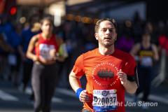 March 20, 2022: The 2022 United Airlines NYC Half Marathon is held in New York City. The course starts in Prospect Park in Brooklyn and ends in Central Park in Manhattan. The Rising New York Road Runner races in Times Square. (Photos by Jon Simon)