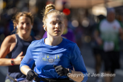 March 20, 2022: The 2022 United Airlines NYC Half Marathon is held in New York City. The course starts in Prospect Park in Brooklyn and ends in Central Park in Manhattan. The Rising New York Road Runner races in Times Square. (Photos by Jon Simon)