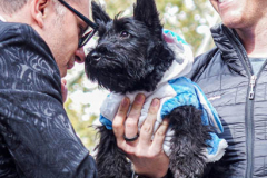 The 23rd Great PUPkin contest took place again after a year hiatus due to COVID. The biggest dog costume contest Fort Greene with over 80 contestants and hundreds of onlookers. While all were impressive, the winner this year was Howie and his Hot Dog Stand taking first place. (C) Bianca Otero. October 31, 2021. Brooklyn, New York