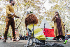 The 23rd Great PUPkin contest took place again after a year hiatus due to COVID. The biggest dog costume contest Fort Greene with over 80 contestants and hundreds of onlookers. While all were impressive, the winner this year was Howie and his Hot Dog Stand taking first place. (C) Bianca Otero. October 31, 2021. Brooklyn, New York