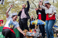 The 23rd Great PUPkin contest took place again after a year hiatus due to COVID. The biggest dog costume contest Fort Greene with over 80 contestants and hundreds of onlookers. While all were impressive, the winner this year was Howie and his Hot Dog Stand taking first place. (C) Bianca Otero. October 31, 2021. Brooklyn, New York