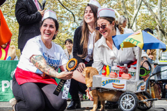 The 23rd Great PUPkin contest took place again after a year hiatus due to COVID. The biggest dog costume contest Fort Greene with over 80 contestants and hundreds of onlookers. While all were impressive, the winner this year was Howie and his Hot Dog Stand taking first place. (C) Bianca Otero. October 31, 2021. Brooklyn, New York
