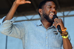 NY State Public Advocate Jumaane Williams, who is running for Democratic Governor of New York, at Harlem Pride as it returns to New York City for an all day event celebrating the LBGT community on June 25, 2022