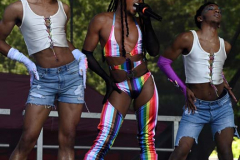 Biliam B performs at Harlem Pride as it returns to New York City for an all day event celebrating the LBGT community on June 25, 2022