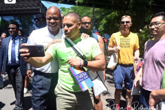 NYC Mayor Eric Adams at Harlem Pride as it returns to New York City for an all day event celebrating the LBGT community on June 25, 2022