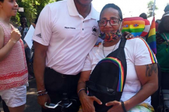 NYC Mayor Eric Adams at Harlem Pride as it returns to New York City for an all day event celebrating the LBGT community on June 25, 2022