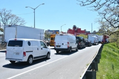 Traffic was  backed up for miles.