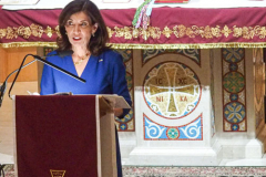 New York Governor KATHY HOCHUL and other dignitaries attended mass at St. George Ukrainian Catholic Church in the East Village, NYC, to show solidarity and support with Ukraine.  Gov. HOCHUL delivered a speech putting more emphasis on the importance of the prevention of New York State doing business with Russian entities. Wednesday, March 2, 2022. (C) Bianca Otero