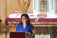 New York Governor KATHY HOCHUL and other dignitaries attended mass at St. George Ukrainian Catholic Church in the East Village, NYC, to show solidarity and support with Ukraine.  Gov. HOCHUL delivered a speech putting more emphasis on the importance of the prevention of New York State doing business with Russian entities. Wednesday, March 2, 2022. (C) Bianca Otero