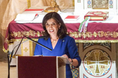 New York Governor KATHY HOCHUL and other dignitaries attended mass at St. George Ukrainian Catholic Church in the East Village, NYC, to show solidarity and support with Ukraine.  Gov. HOCHUL delivered a speech putting more emphasis on the importance of the prevention of New York State doing business with Russian entities. Wednesday, March 2, 2022. (C) Bianca Otero