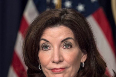 New York State Governor Kathy Hochul Updates New Yorkers on the State's Progress Combating Covid 19 at her Offices in Midtown Manhattan on 20 Dec 2021 in New York City