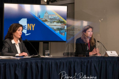 NY State Governor Kathy Hochul and Kathryn Garcia, New York State Director of State Operations Update New Yorkers on State's Progress Combating Covid 19 at her Offices in Manhattan on 20 Dec 2021 in New York City