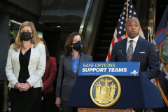 Governor Kathy Hochul and Mayor Eric Adams hold a press conference in the Fulton Street Station, New York, USA - 06 Jan 2022
