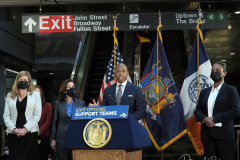 Governor Kathy Hochul and Mayor Eric Adams hold a press conference in the Fulton Street Station, New York, USA - 06 Jan 2022