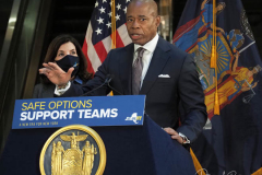 Governor Kathy Hochul and Mayor Eric Adams hold a press conference in the Fulton Street Station, New York, USA - 06 Jan 2022