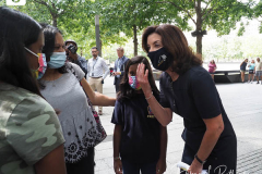 Kathy Hochul, Governor of New York visits the 9/11 Memorial and speaks with your women.