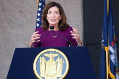 Governor Kathy Hochul at the special announcement naming Senator Benjamin as the Lieutenant Governor of New York in Harlem