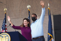 Governor Kathy Hochul at the special announcement naming Senator Benjamin as the Lieutenant Governor of New York in Harlem