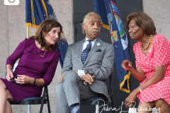 Governor Kathy Hochul, Reverend Al Sharpton and Hazel Dukes,at the special announcement naming Senator Benjamin as the Lieutenant Governor of New York.