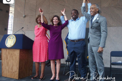 Hazel Dukes, Governor Kathy Hochul, Senator Brian Benjamin, Reverend Al Sharpton at the special announcement naming Senator Benjamin as the Lieutenant Governor of New York.