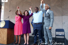 Hazel Dukes, Governor Kathy Hochul, Senator Brian Benjamin, Reverend Al Sharpton at the special announcement naming Senator Benjamin as the Lieutenant Governor of New York.