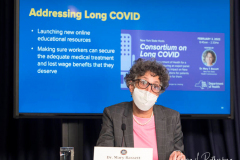 New York State Department of Health Commissioner Dr. Mary Bassett speaks during a Covid-19 press conference on 09 Feb 2022. Governor Hochul announced the end of the New York state indoor mask mandate, effective tomorrow February 10th. Masks will still be require at schools, nursing homes, hospitals, bus and train stations. The mask mandate for schools will be evaluated upon return from winter break