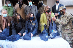 New York State Governor Kathy Hochul thanks Volunteers and Distributes Turkeys at the Memorial Baptist Church in Harlem, New York City on November 23, 2021