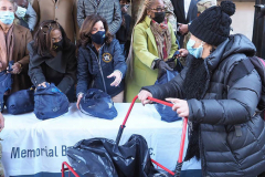 Governor Kathy Hochul thanks Volunteers and Distributes Turkeys at the Memorial Baptist Church in Harlem, New York City on 23 Nov 2021