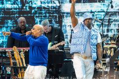 Busta Rhymes and Spliff Star perform for the crowd attending the "We Love NYC Homecoming Concert" on the Great Lawn in Central Park.(Photo by Gabriele Holtermann)